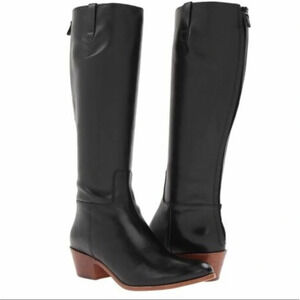 Cole Haan Wesley tall black riding boot 6 equestrian fall